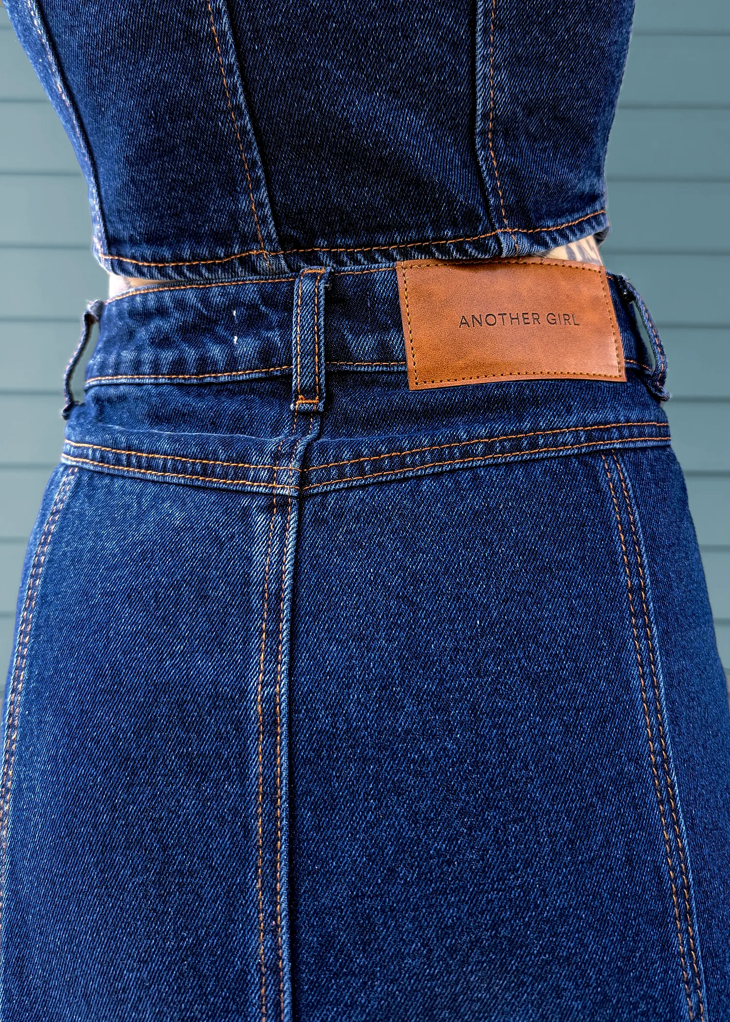 Mediterranea Zipper Denim Midi Skirt ✿ Organic Cotton