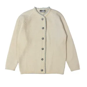 Meister Knit Vintage Wool Knit Cardigan Sweater Cream Baby Blue Cottage No Size