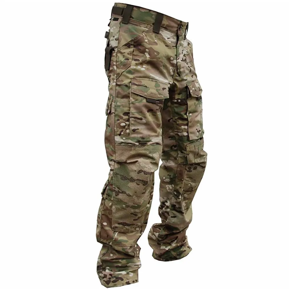 Men Military Multi-pocket Wear-resistant Army Cargo Trousers