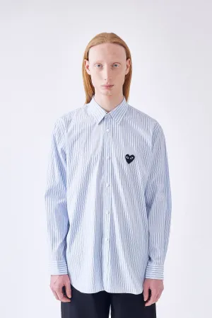 Mens Striped Shirt Black Heart