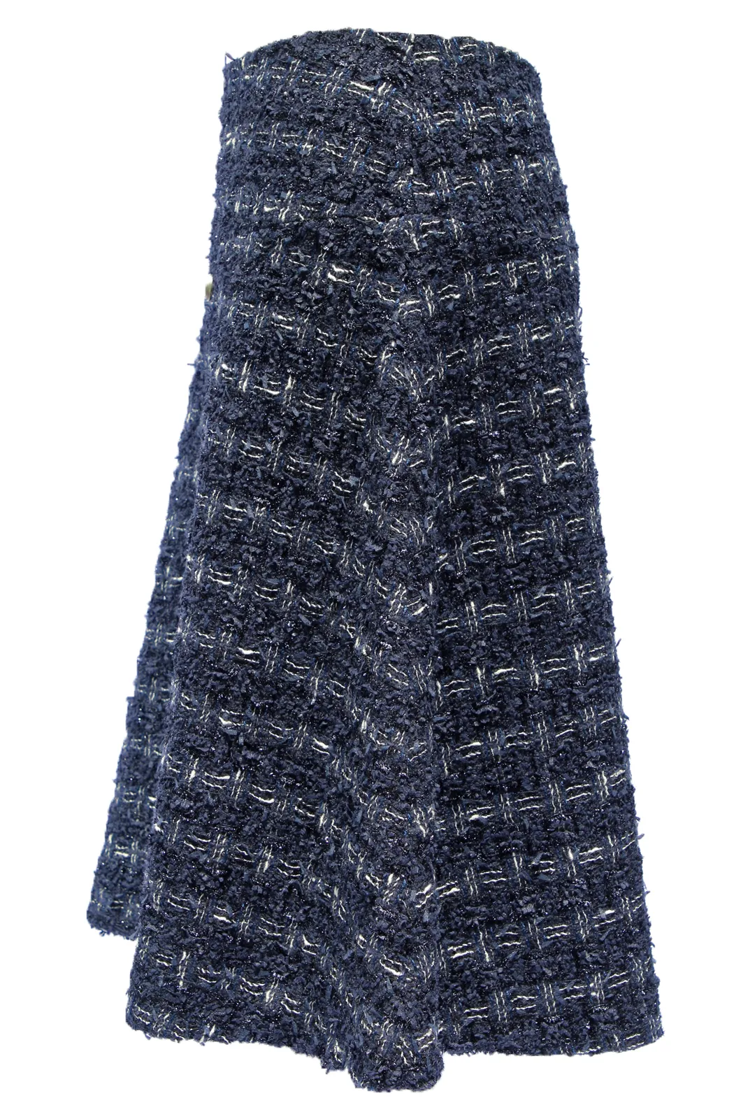 Metallic Navy Tweed Skirt