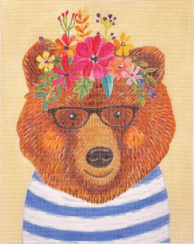 MIAC-PL-09 Bear in Striped Shirt w/ Glasses