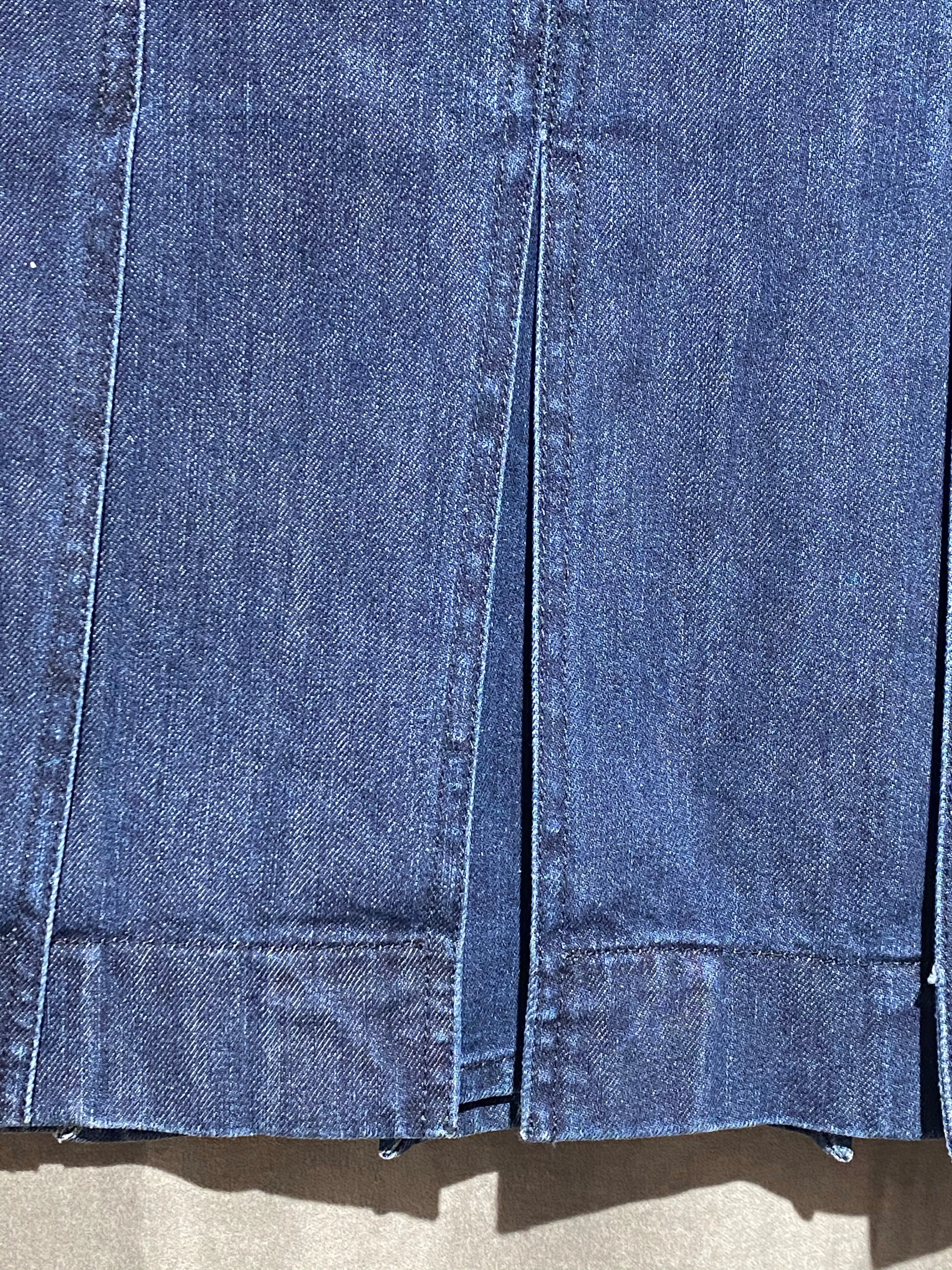 Michael Kors Collection Dark Blue Denim Skirt with Flaps