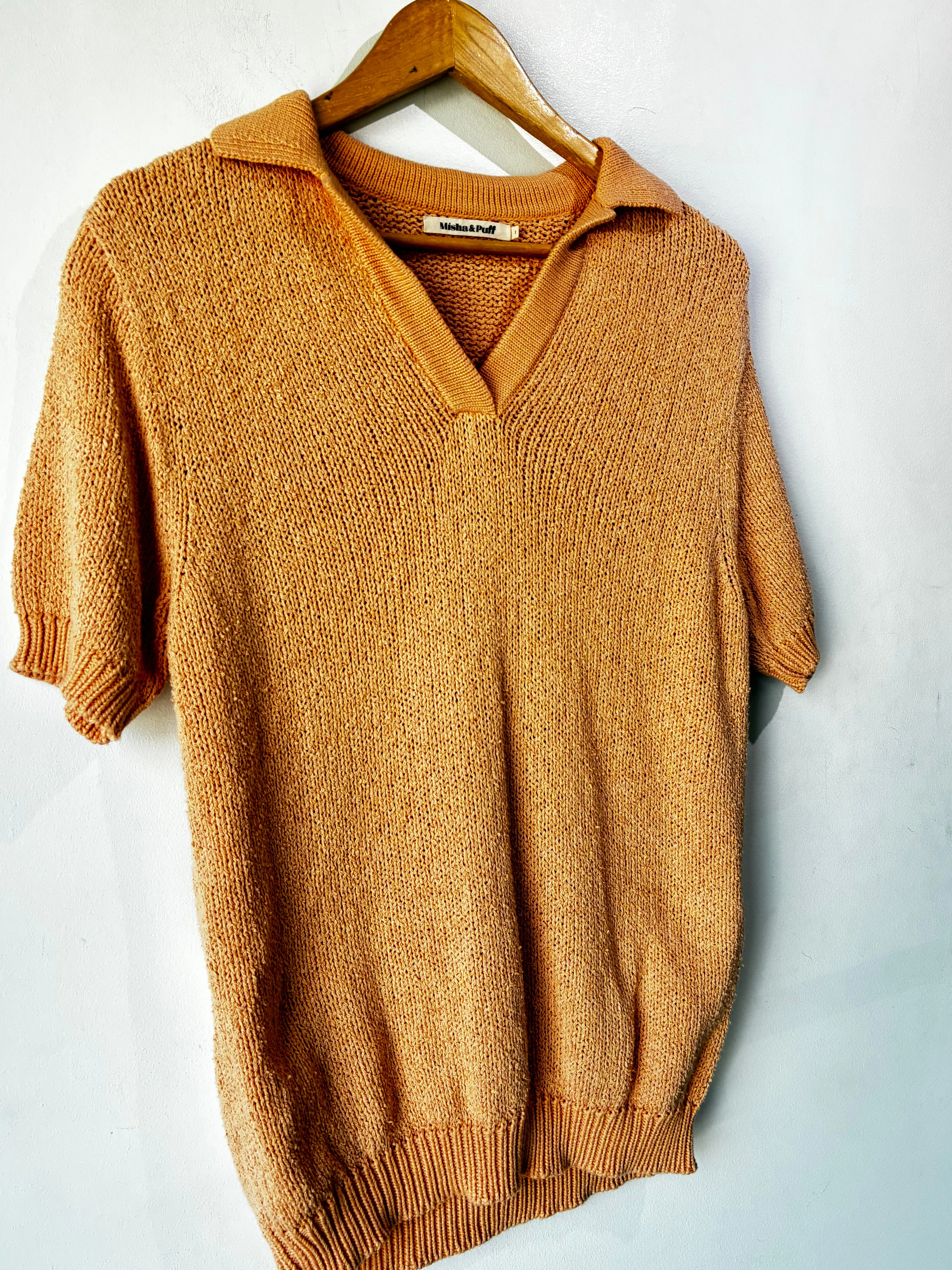 Misha & Puff Peach Short Sleeve Sweater