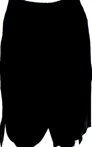 Miu Miu Italy. Black Silk Blend A Line Front Slit Skirt