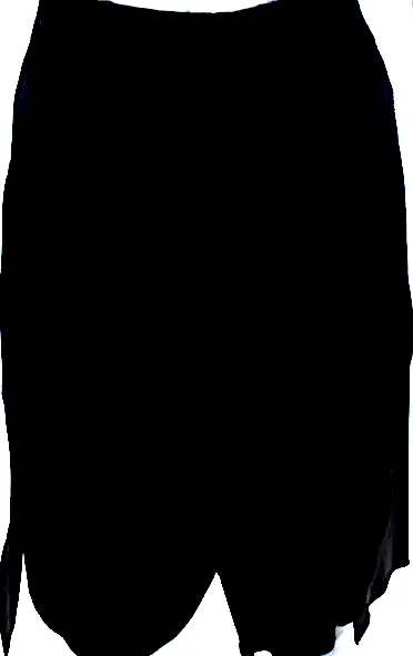 Miu Miu Italy. Black Silk Blend A Line Front Slit Skirt