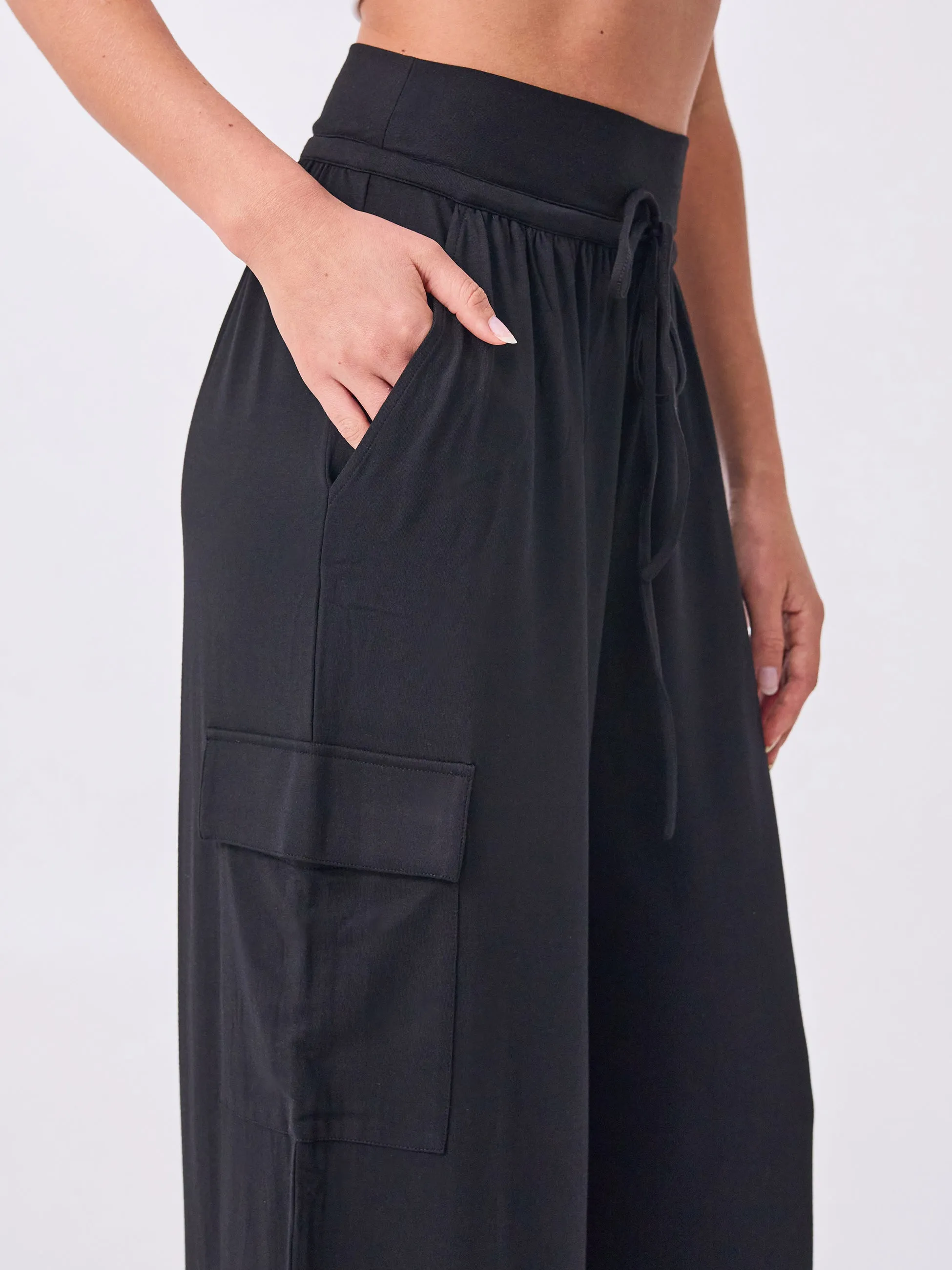 Modal Freedom Cargo Pant - Black