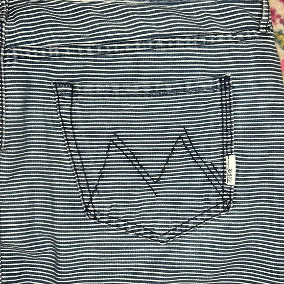 Mother Denim S.N.S Striped Jean On The Road Mini Skirt Size 27
