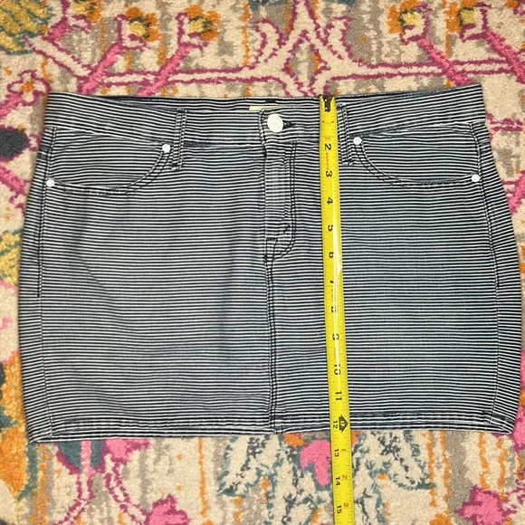 Mother Denim S.N.S Striped Jean On The Road Mini Skirt Size 27