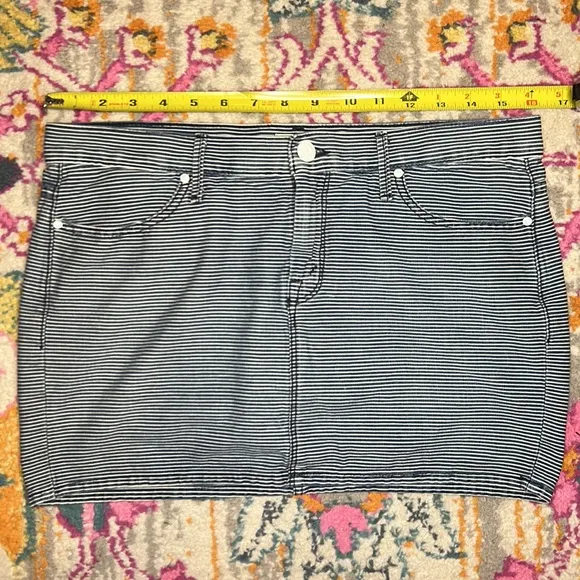 Mother Denim S.N.S Striped Jean On The Road Mini Skirt Size 27
