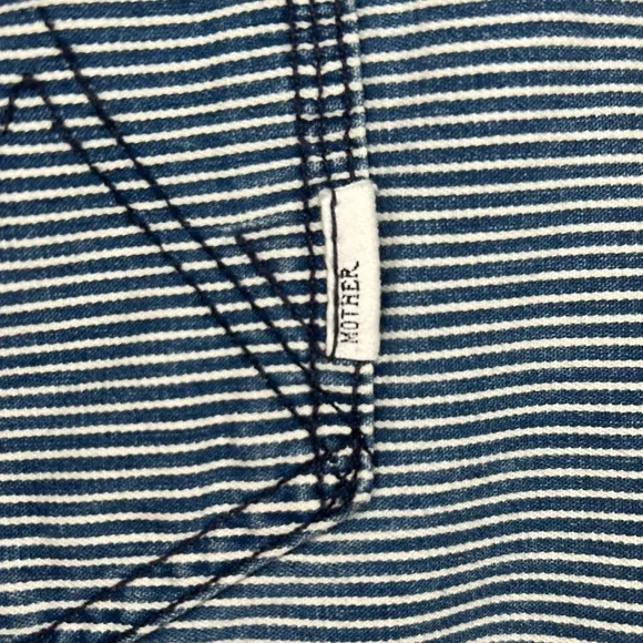 Mother Denim S.N.S Striped Jean On The Road Mini Skirt Size 27