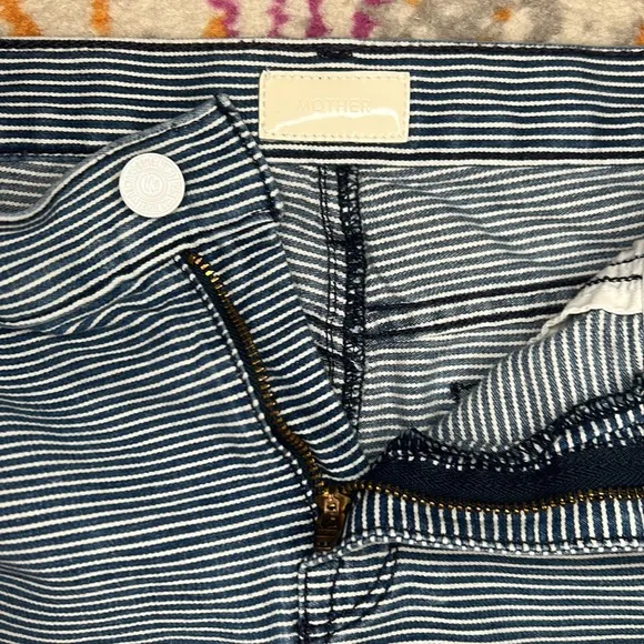 Mother Denim S.N.S Striped Jean On The Road Mini Skirt Size 27