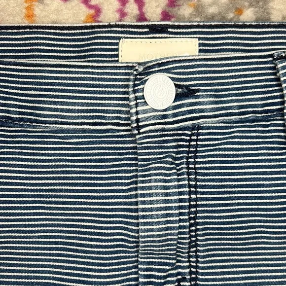 Mother Denim S.N.S Striped Jean On The Road Mini Skirt Size 27
