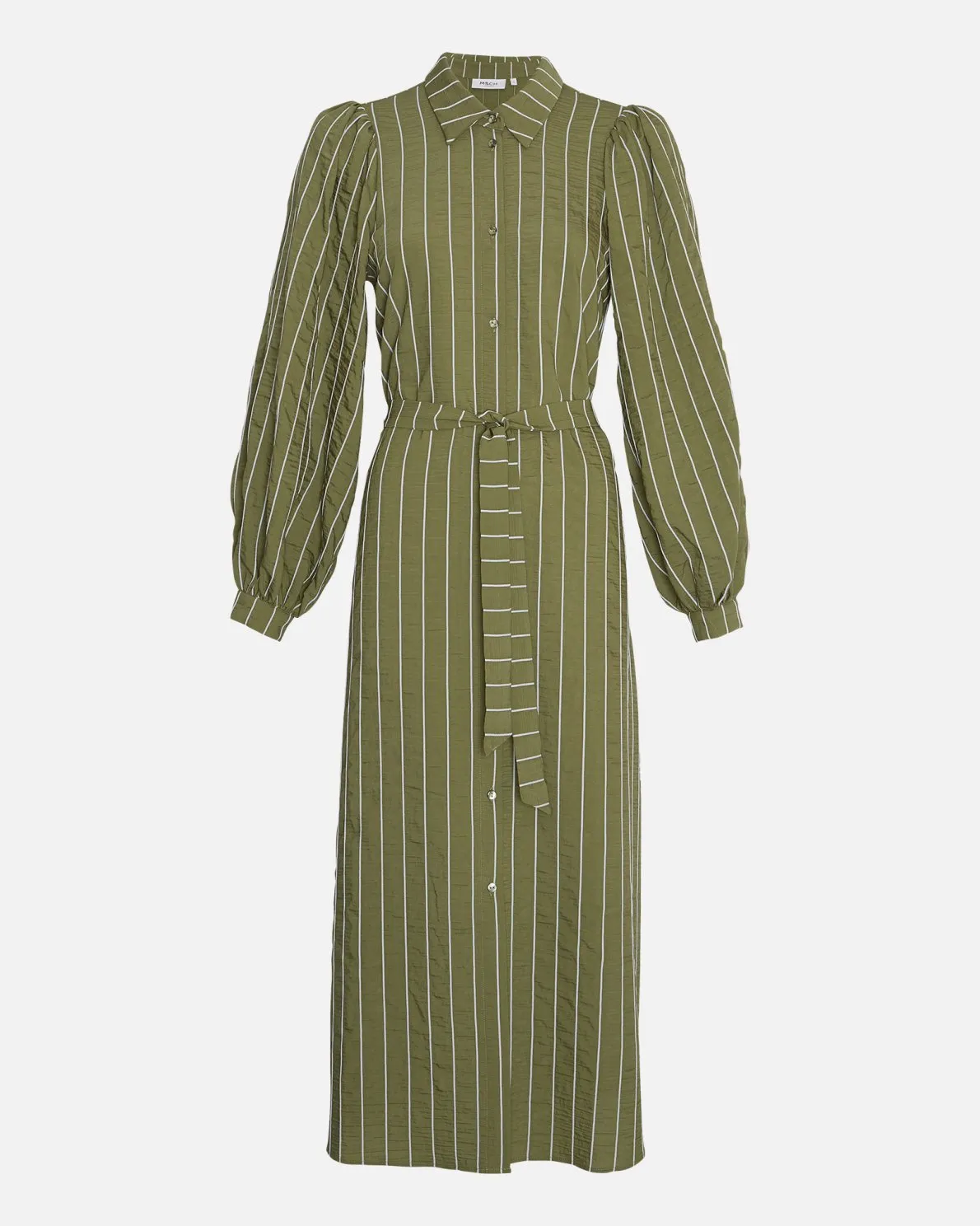 MSCH Sidona Shirt Dress in Olive Stripe