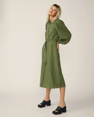 MSCH Sidona Shirt Dress in Olive Stripe