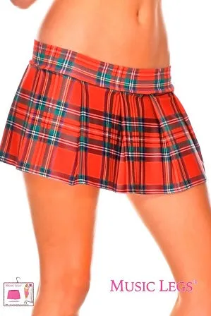 Music Legs Mini Plaid Skirt ML25074