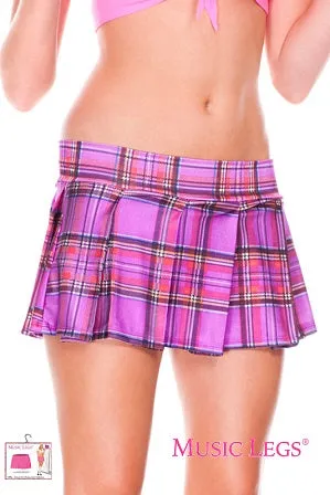 Music Legs Mini Plaid Skirt ML25074