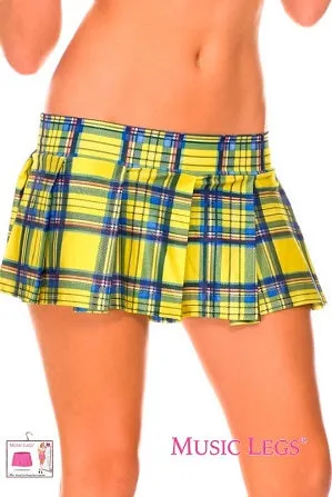 Music Legs Mini Plaid Skirt ML25074