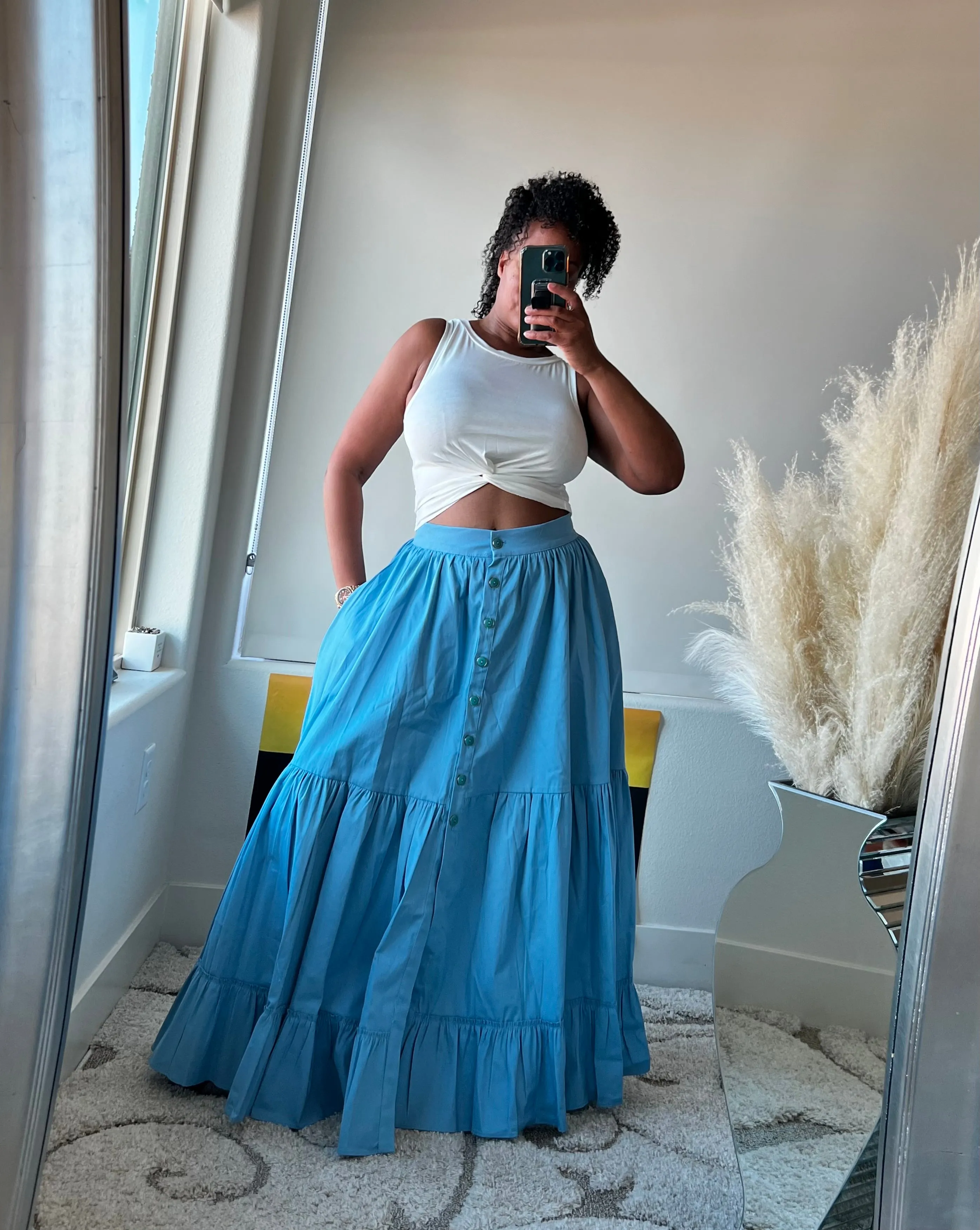 MyCheri Couture Denim Maxi Skirt