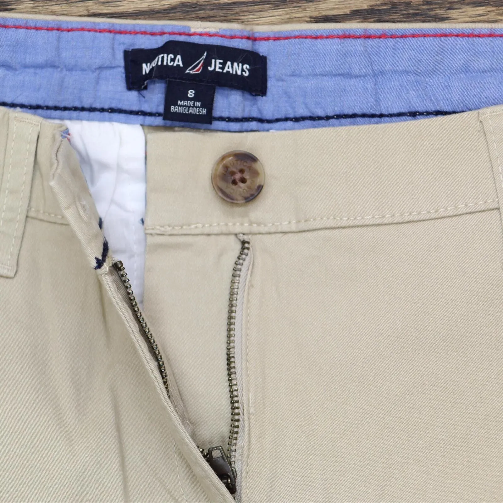 Nautica Jeans Womens Chino Ankle Pants 1784510 Khaki Brown 8