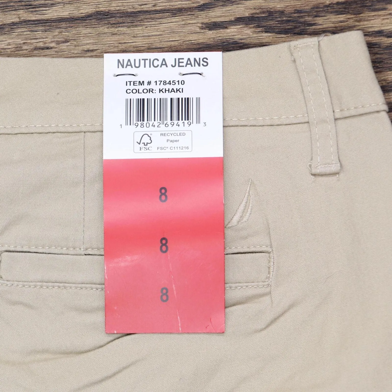 Nautica Jeans Womens Chino Ankle Pants 1784510 Khaki Brown 8