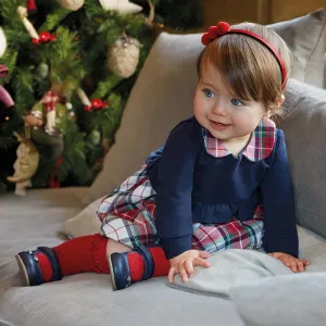 Navy and Plaid  Dress 2960