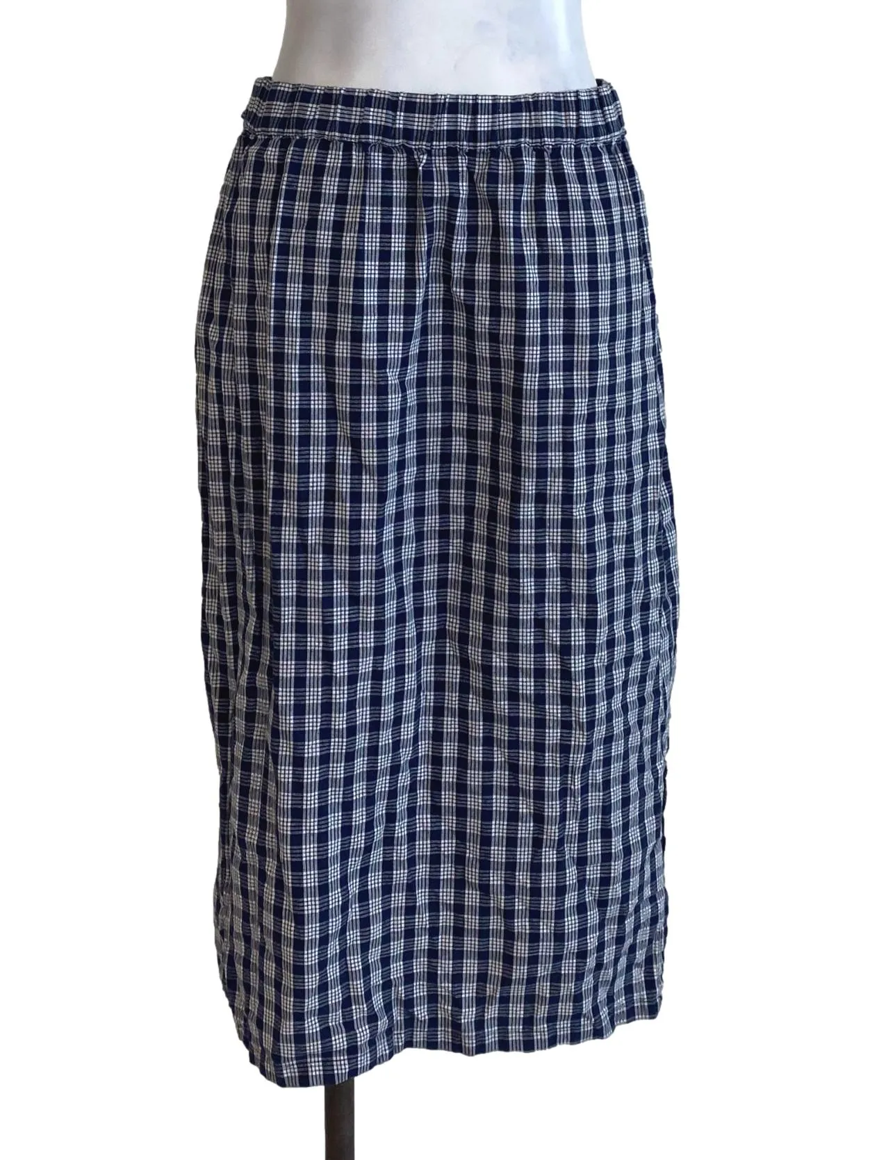 Navy Blue Tartan Skirt