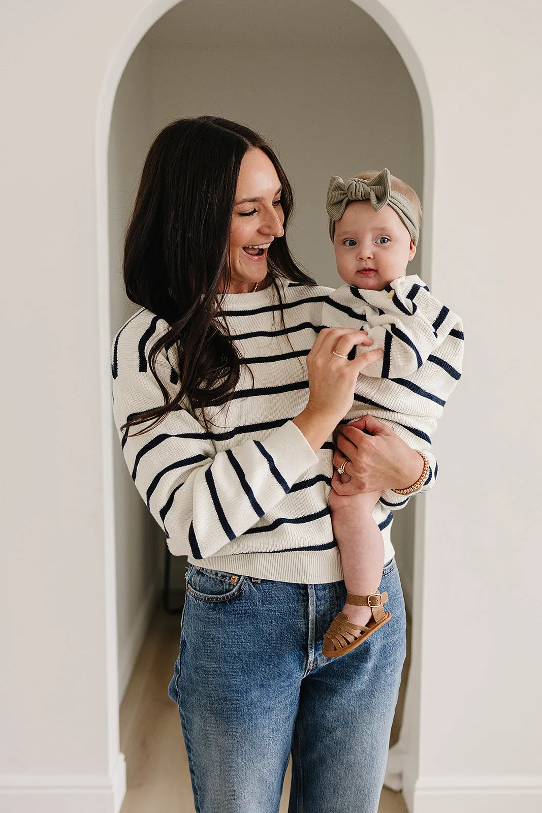 Navy Stripe Knit Sweater