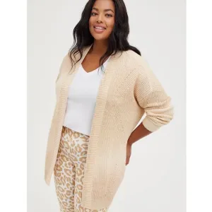 NEW Torrid Chunky Knit Cardigan Open Front Sweater in Butter Cream Plus Size 1X