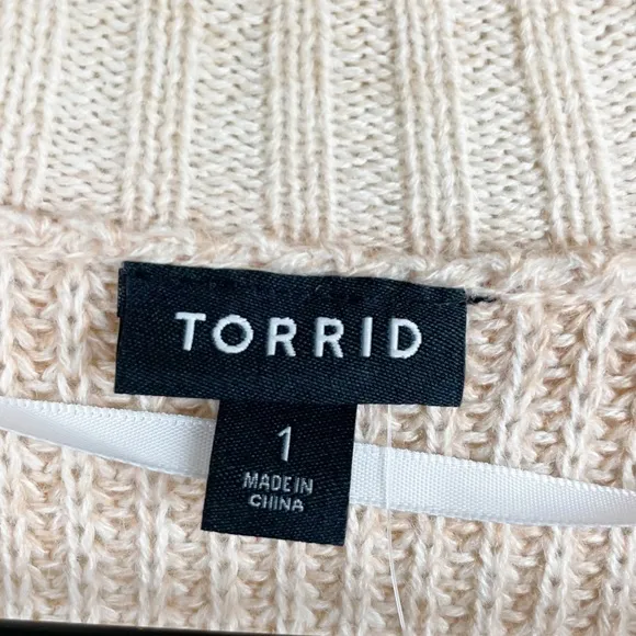 NEW Torrid Chunky Knit Cardigan Open Front Sweater in Butter Cream Plus Size 1X
