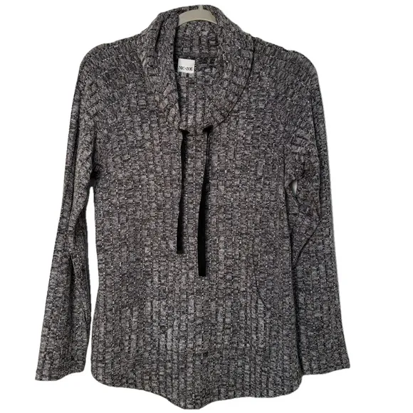 NIC   ZOE Women’s marled ribbed knit Cowl neck long sleeve top size medium NWT