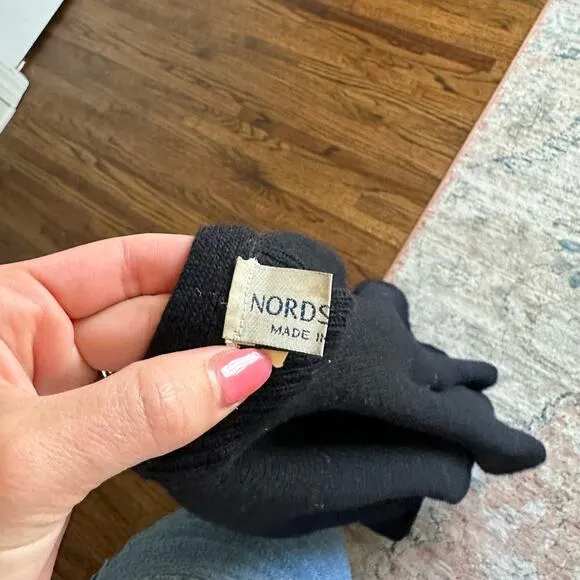 Nordstrom Italian Wool Oversized Open Front Knit Sweater Wrap Black OS