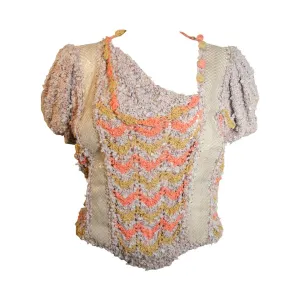 NORMA CANADA Handmade Knit Sweater with Snakeskin Inserts