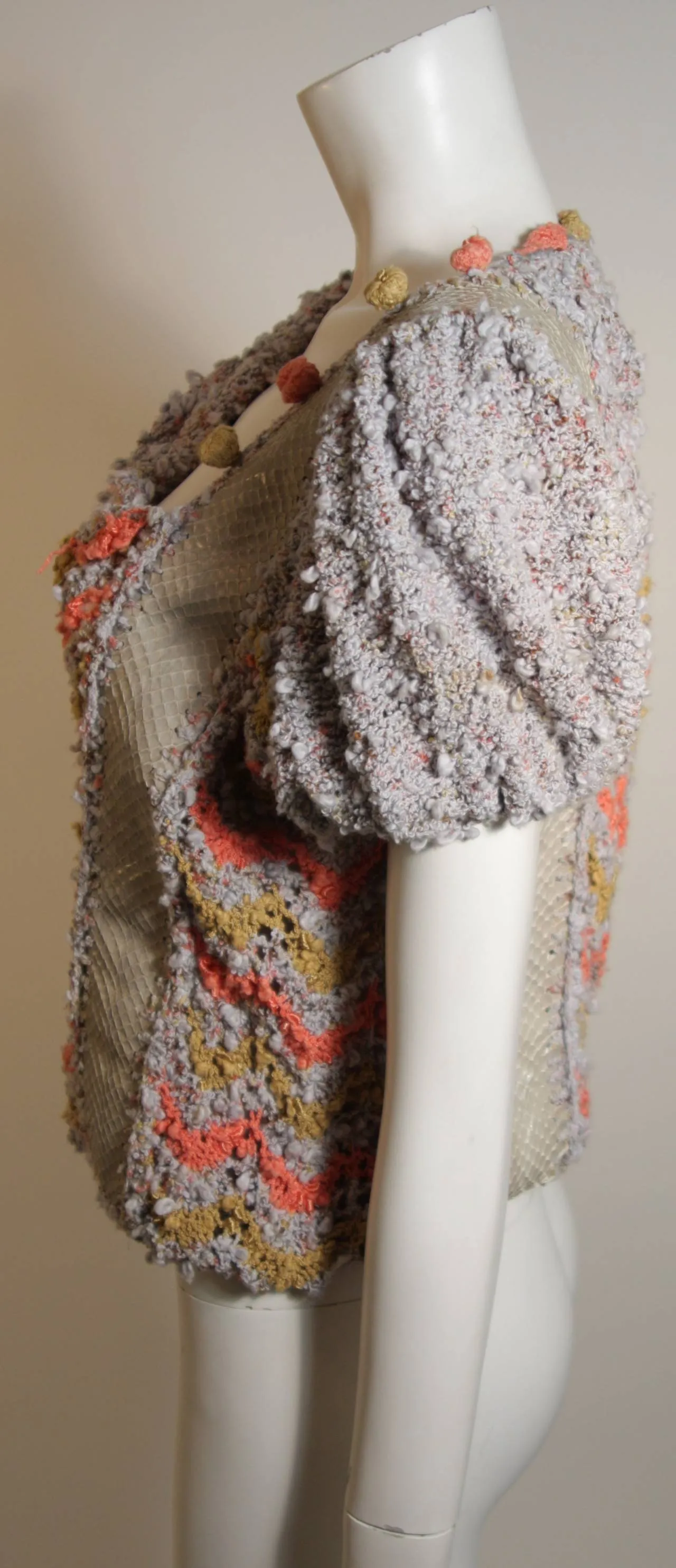 NORMA CANADA Handmade Knit Sweater with Snakeskin Inserts