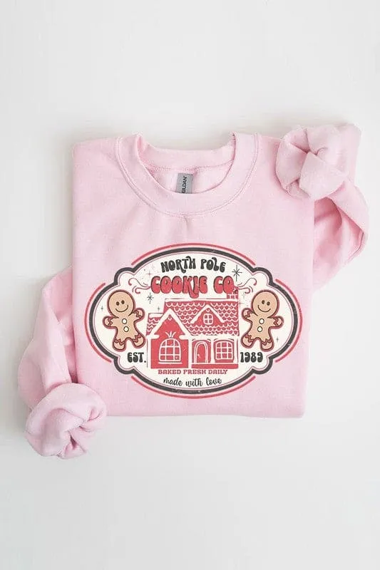 North Pole Gingerbread Cookie Graphic Sweatshirts