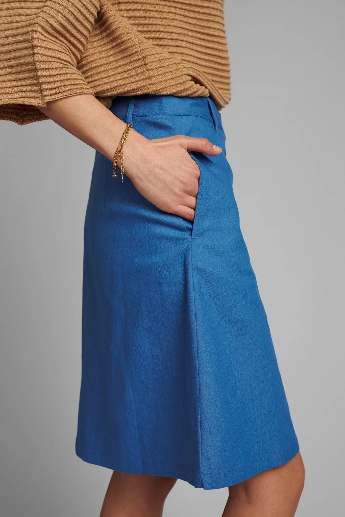 NUCATHLEEN SKIRT - Medium Blue Denim
