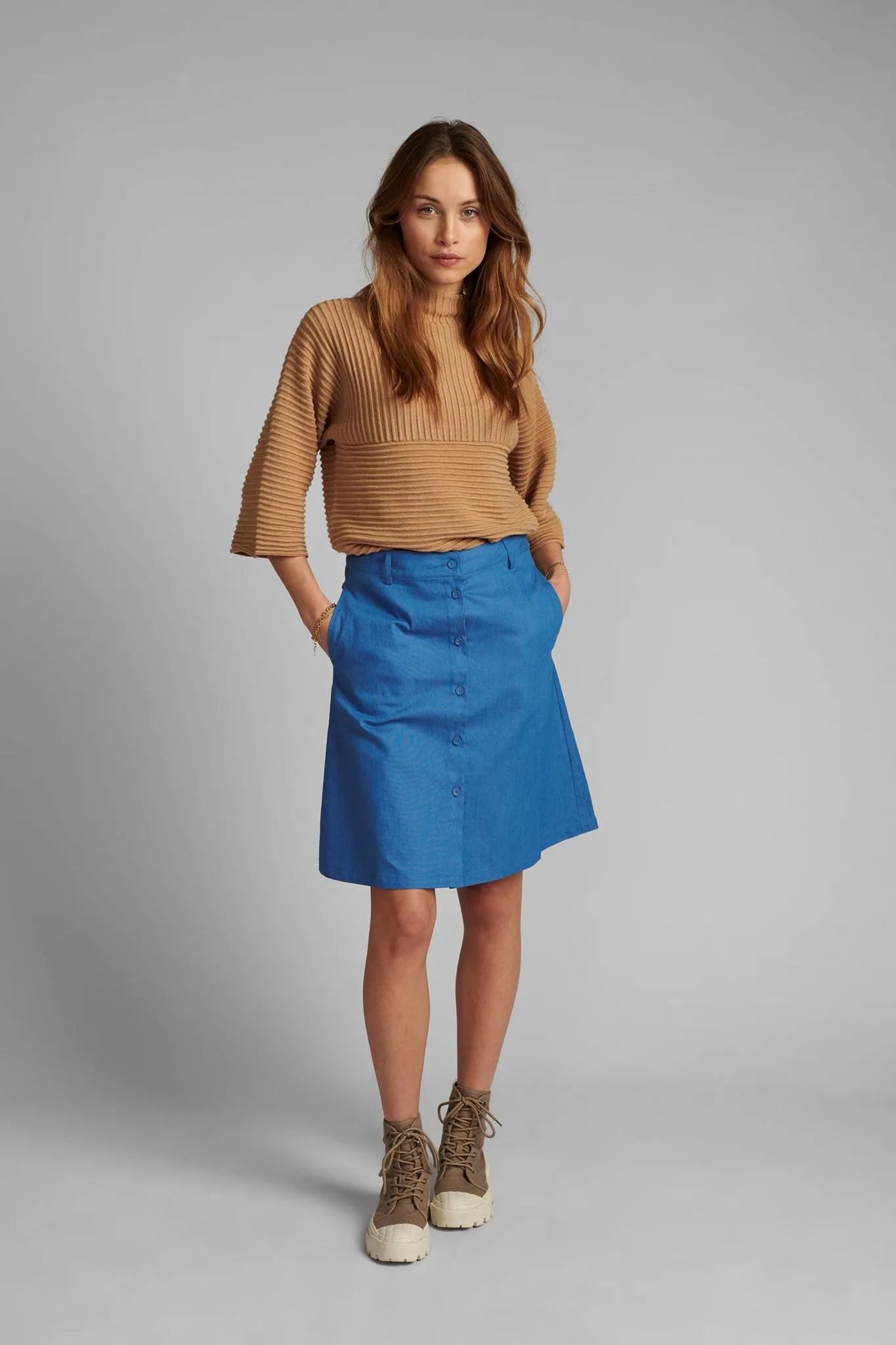 NUCATHLEEN SKIRT - Medium Blue Denim