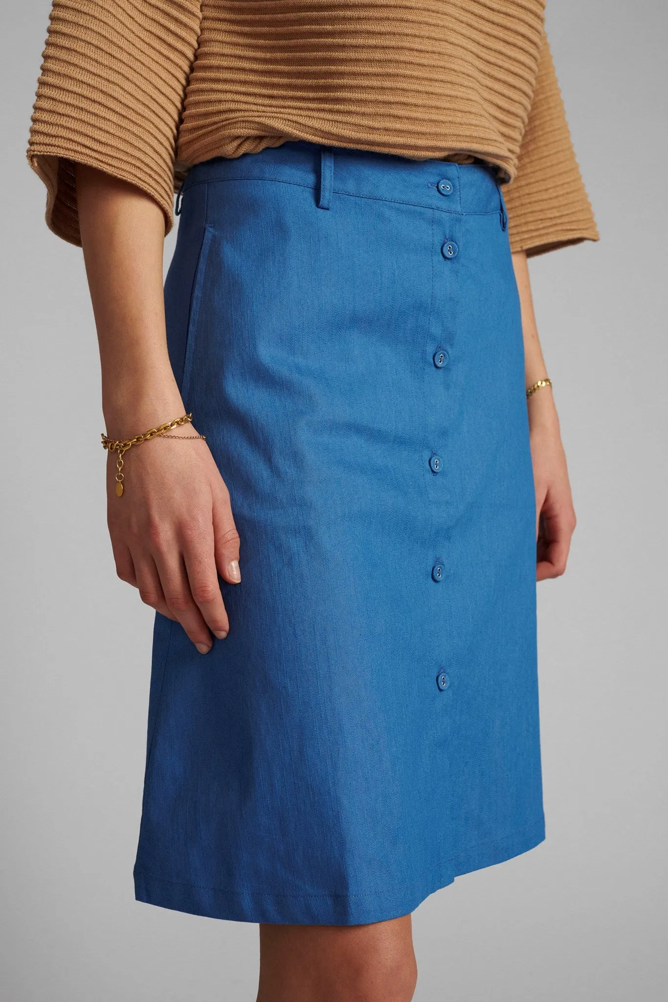 NUCATHLEEN SKIRT - Medium Blue Denim