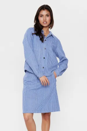 NUPERNILLE SHIRT JACKET - Medium Blue Denim