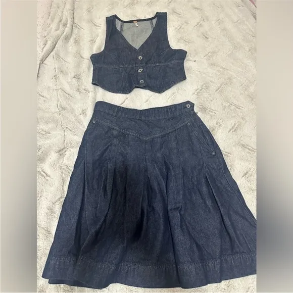 Nwot Free People Scout Denim Set