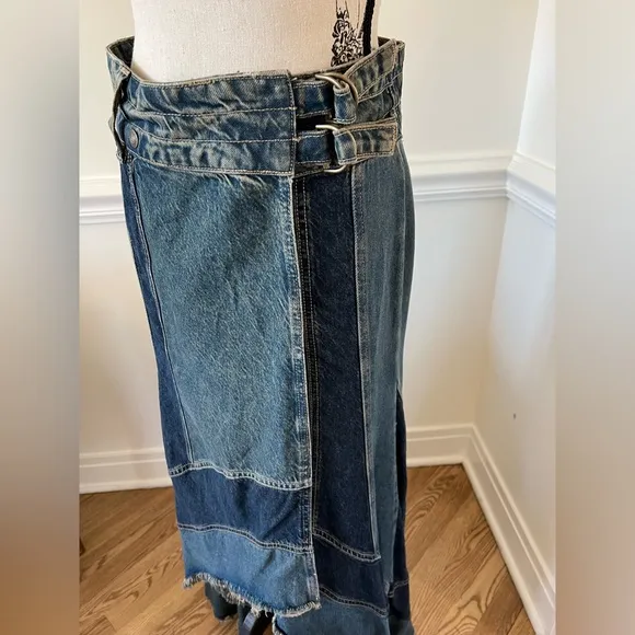 NWOT Free People sz 27 denim skirt
