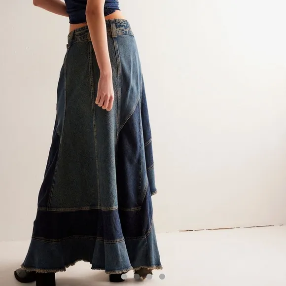 NWOT Free People sz 27 denim skirt