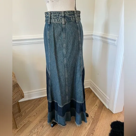 NWOT Free People sz 27 denim skirt