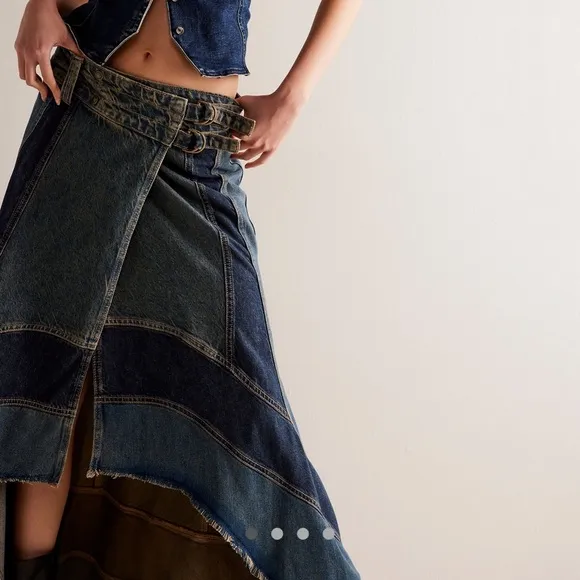 NWOT Free People sz 27 denim skirt