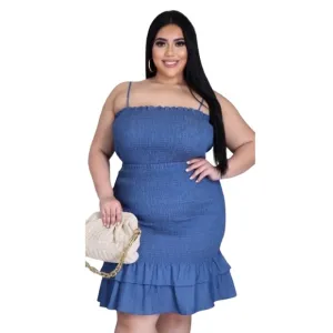 NWT Dani Denim Chambray Skirt Set