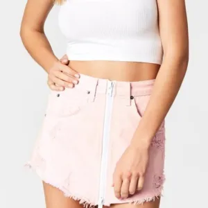 NWT LF Pink Beatrice Zip Front Skirt