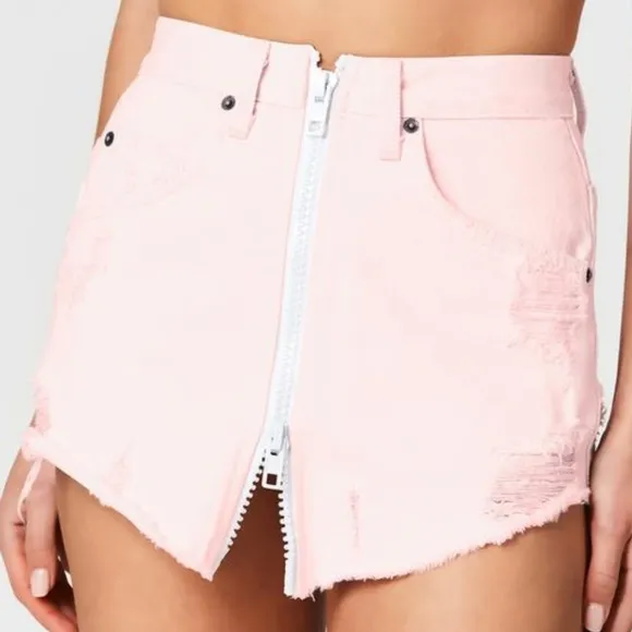 NWT LF Pink Beatrice Zip Front Skirt