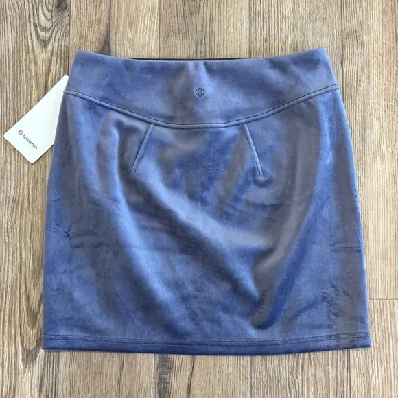 NWT Lululemon Scuba High Rise Mini Skirt Velvet Size Medium In Nightfall