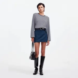 NWT Madewell Denim Seamed Mini Skirt in Maytown Wash - 25 - Maytown Wash