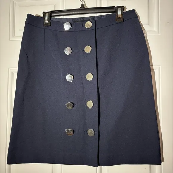 NWT Pink Tartan Navy Blue Skirt, Size 8